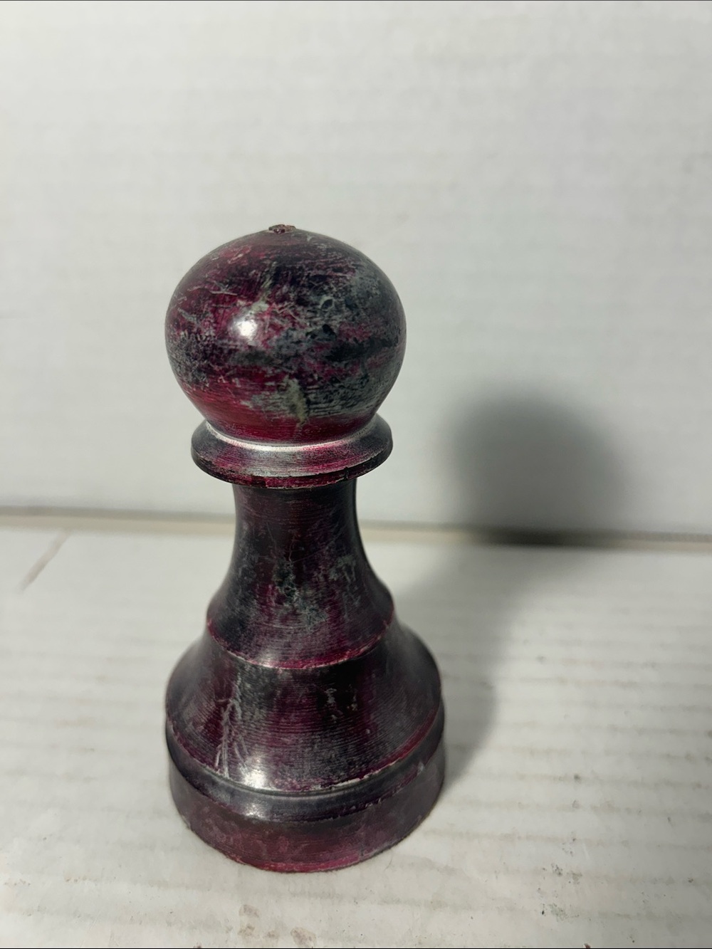 Vintage chess piece violet alabaster marble finish 4 1/2 inches H